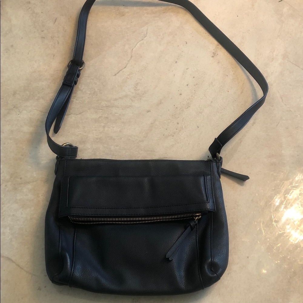 Sonoma Black Leather Crossbody Bag 10 wide 9 tall 3 deep
